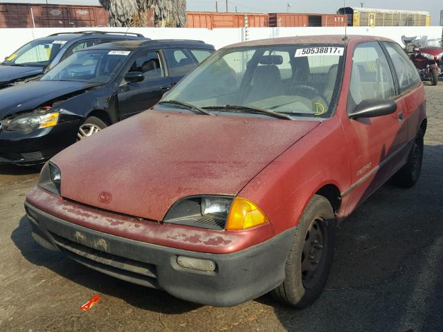 2C1MR2463N6751512 - 1992 GEO METRO BASE RED photo 2