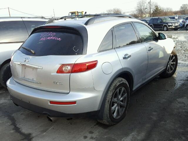 JNRAS08W38X206195 - 2008 INFINITI FX35 SILVER photo 4