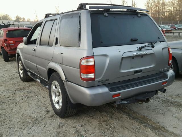 JN8DR07Y41W502046 - 2001 NISSAN PATHFINDER GRAY photo 3