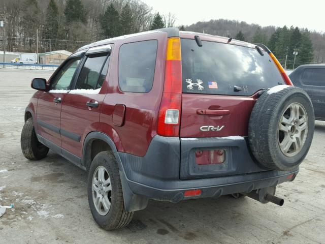 JHLRD78842C000585 - 2002 HONDA CR-V EX BURGUNDY photo 3