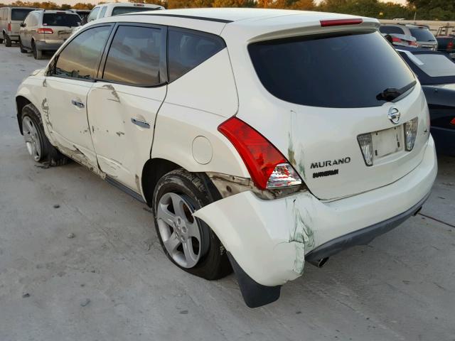 JN8AZ08T73W111109 - 2003 NISSAN MURANO SL WHITE photo 3