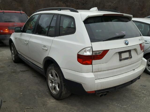 WBXPC93477WF13929 - 2007 BMW X3 3.0SI WHITE photo 3