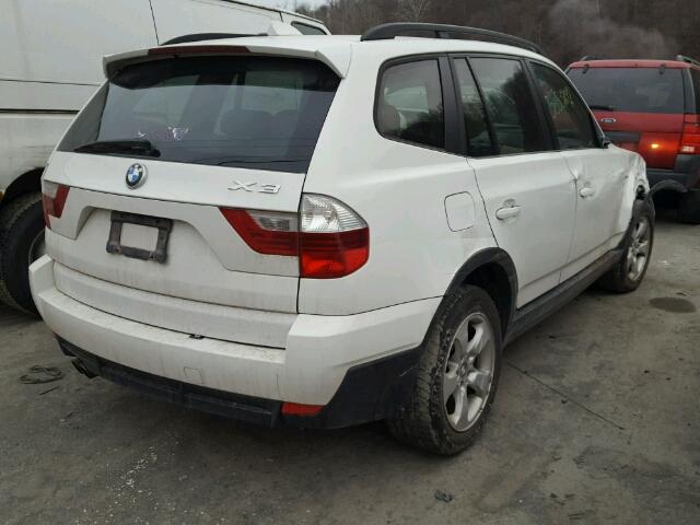 WBXPC93477WF13929 - 2007 BMW X3 3.0SI WHITE photo 4