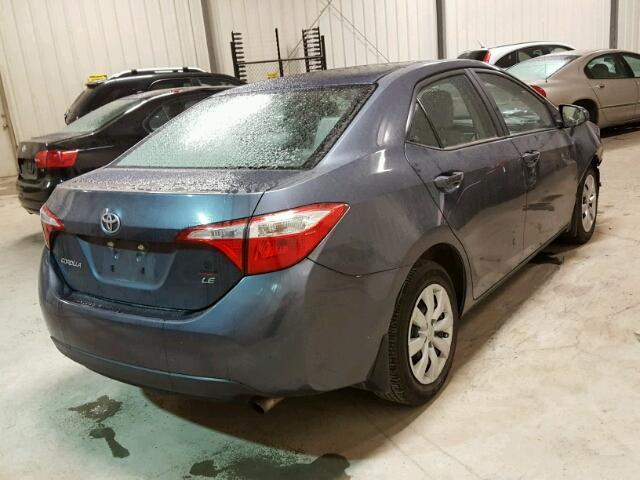 2T1BURHEXFC292644 - 2015 TOYOTA COROLLA L GRAY photo 4