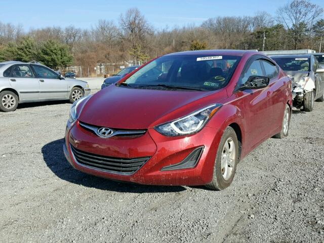 5NPDH4AE8EH486255 - 2014 HYUNDAI ELANTRA SE RED photo 2