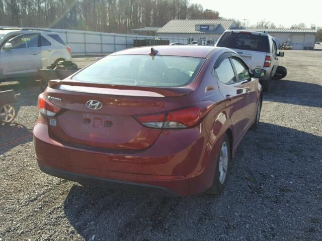 5NPDH4AE8EH486255 - 2014 HYUNDAI ELANTRA SE RED photo 4