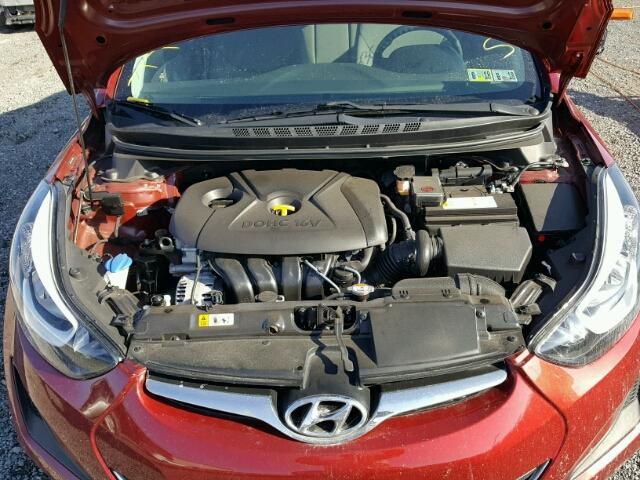 5NPDH4AE8EH486255 - 2014 HYUNDAI ELANTRA SE RED photo 7