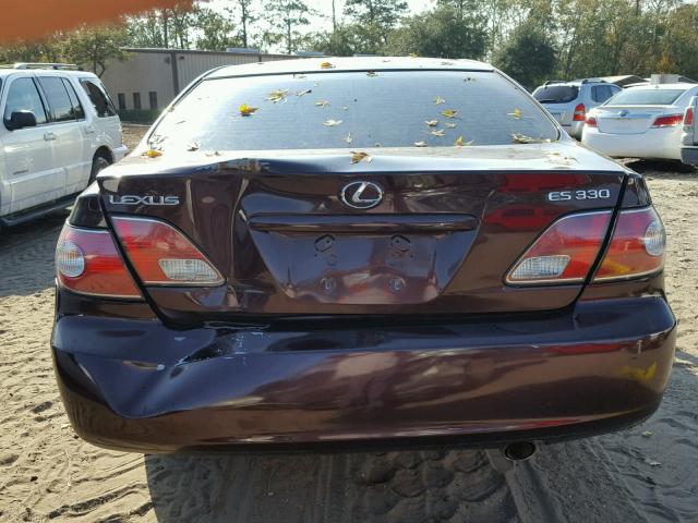 JTHBA30G845022453 - 2004 LEXUS ES 330 MAROON photo 9