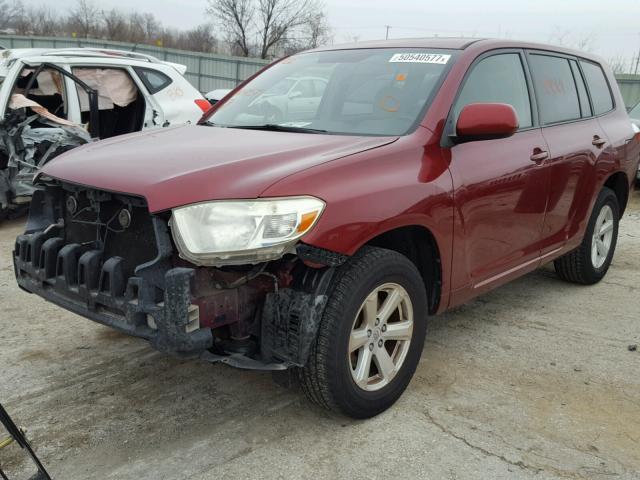 JTEES41A582049575 - 2008 TOYOTA HIGHLANDER MAROON photo 2