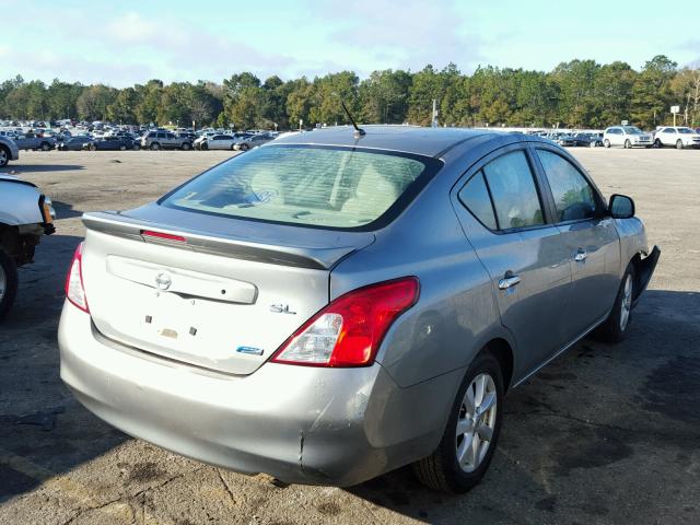 3N1CN7AP0DL880096 - 2013 NISSAN VERSA S GRAY photo 4