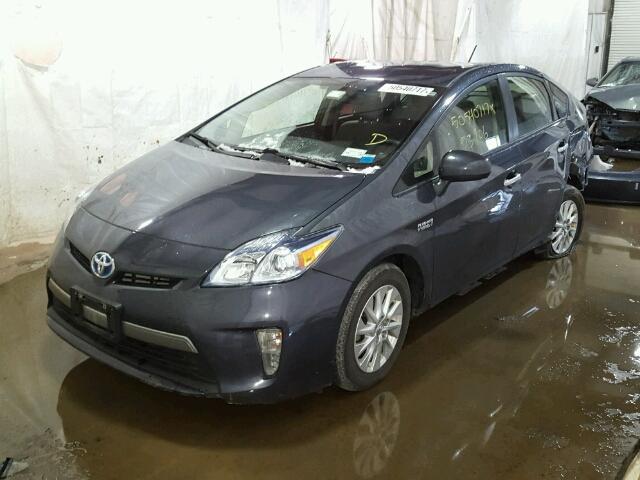 JTDKN3DP1E3050186 - 2014 TOYOTA PRIUS PLUG CHARCOAL photo 2