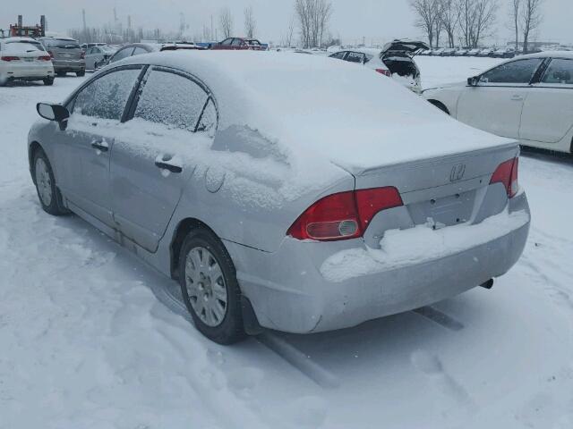 2HGFA15248H112879 - 2008 HONDA CIVIC DX SILVER photo 3