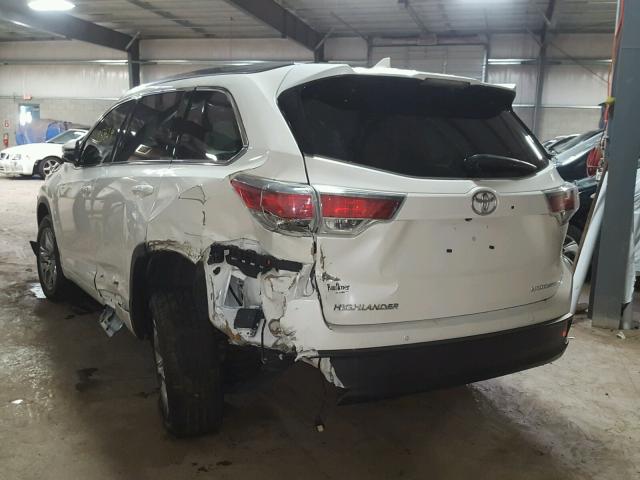 5TDDKRFH1ES049175 - 2014 TOYOTA HIGHLANDER WHITE photo 3