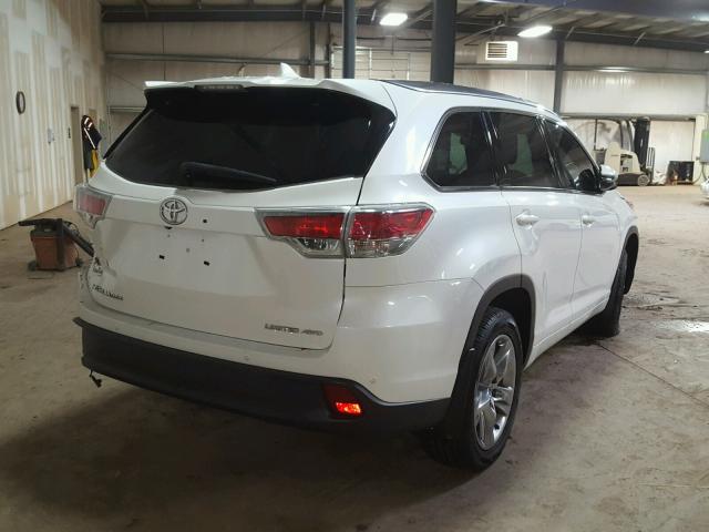 5TDDKRFH1ES049175 - 2014 TOYOTA HIGHLANDER WHITE photo 4