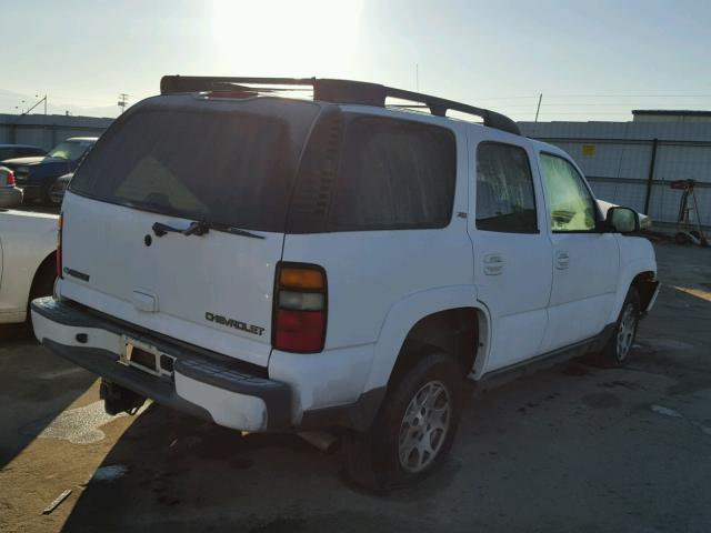 1GNEK13T25R221461 - 2005 CHEVROLET TAHOE K150 WHITE photo 4