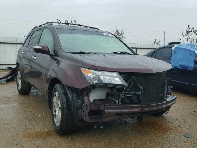 2HNYD28659H503893 - 2009 ACURA MDX TECHNO MAROON photo 1