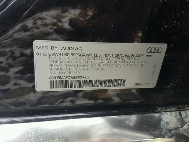 WAURMAFD7EN000662 - 2014 AUDI A8 L TDI 黑色 照片 10
