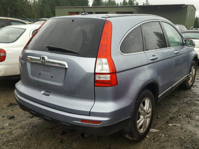 5J6RE3H7XBL012048 - 2011 HONDA CR-V EXL BLUE photo 4