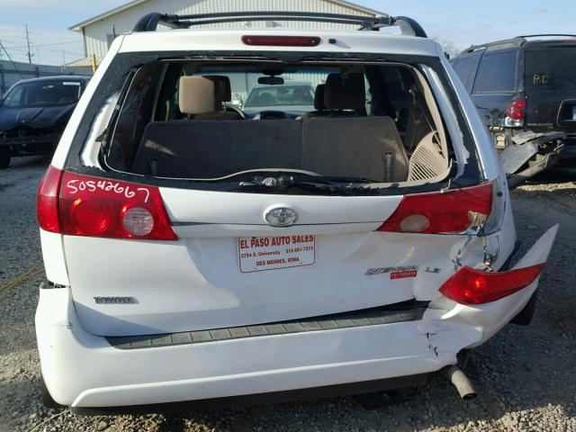 5TDZK23C67S040738 - 2007 TOYOTA SIENNA CE WHITE photo 9