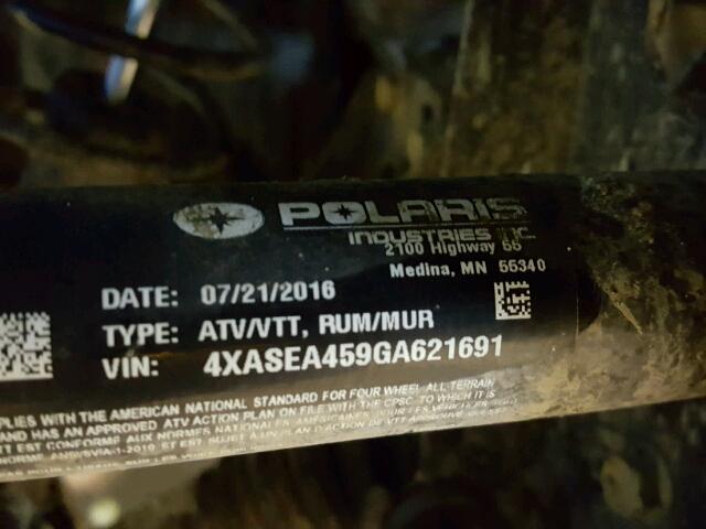 4XASEA459GA621691 - 2016 POLARIS SPORTSMAN BLUE photo 10