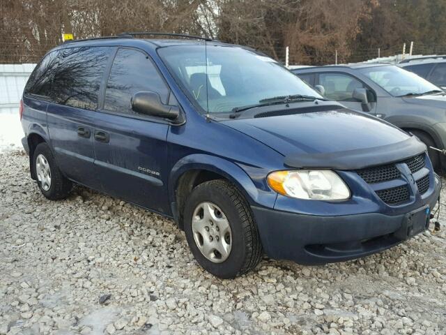 1B4GP25R91B105135 - 2001 DODGE CARAVAN SE BLUE photo 1