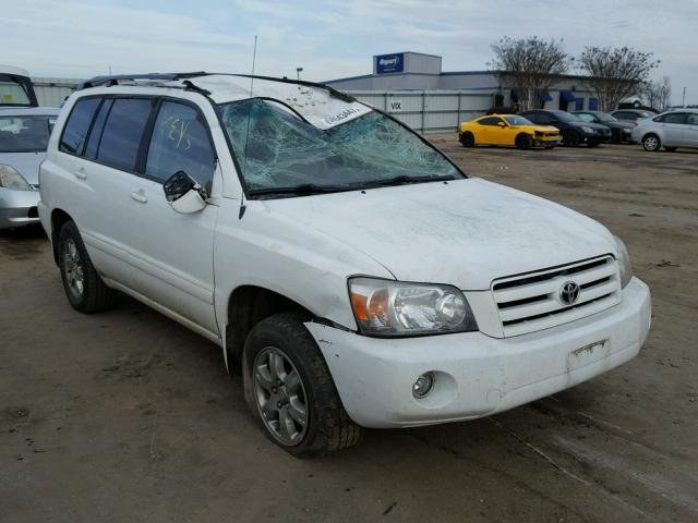 JTEEP21A050104382 - 2005 TOYOTA HIGHLANDER WHITE photo 1