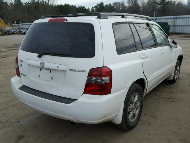 JTEEP21A050104382 - 2005 TOYOTA HIGHLANDER WHITE photo 4