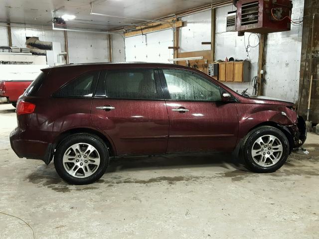 2HNYD283X7H537511 - 2007 ACURA MDX TECHNO BURGUNDY photo 9