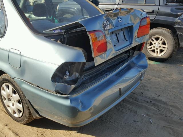2HGEJ6617YH554392 - 2000 HONDA CIVIC BASE GREEN photo 9