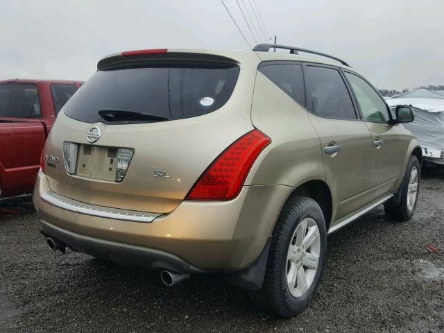 JN8AZ08TX7W503491 - 2007 NISSAN MURANO SL GOLD photo 4