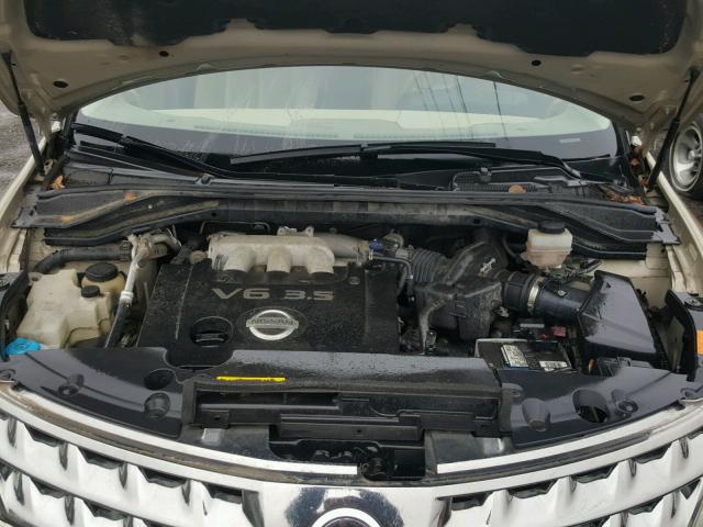 JN8AZ08TX7W503491 - 2007 NISSAN MURANO SL GOLD photo 7