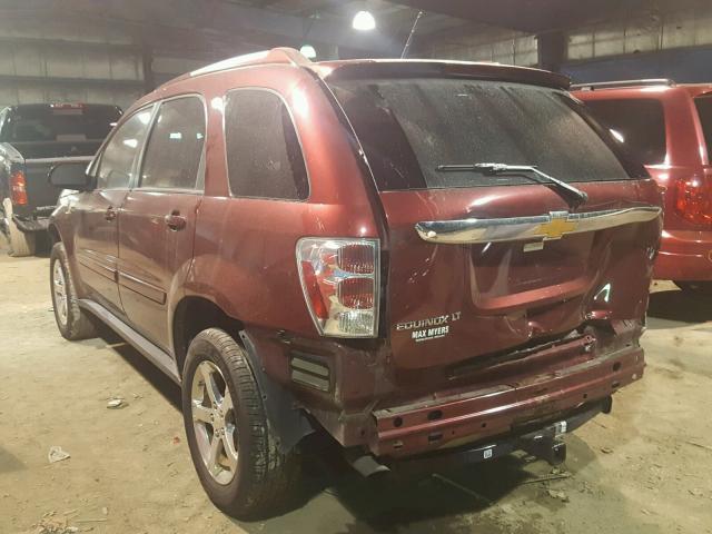 2CNDL63F976078530 - 2007 CHEVROLET EQUINOX LT MAROON photo 3