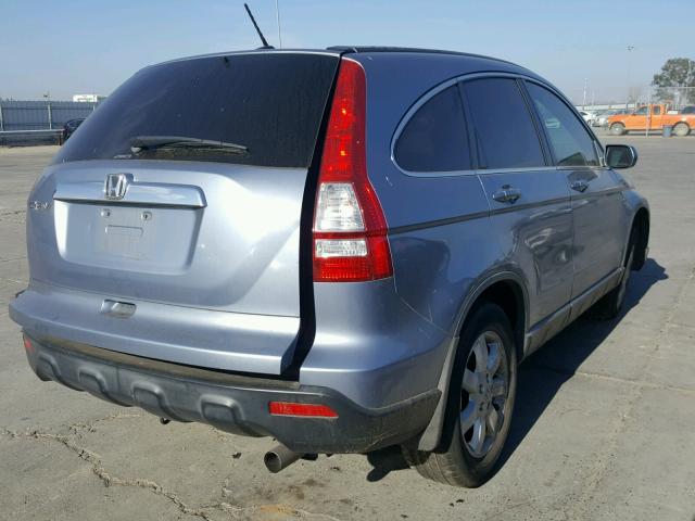 JHLRE48797C093808 - 2007 HONDA CR-V EXL BLUE photo 4