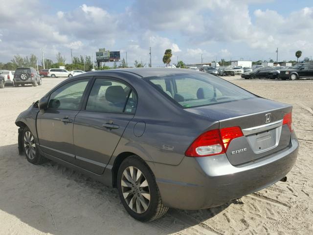 2HGFA16819H360821 - 2009 HONDA CIVIC EX GRAY photo 3