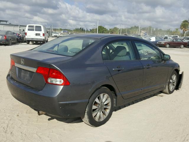 2HGFA16819H360821 - 2009 HONDA CIVIC EX GRAY photo 4