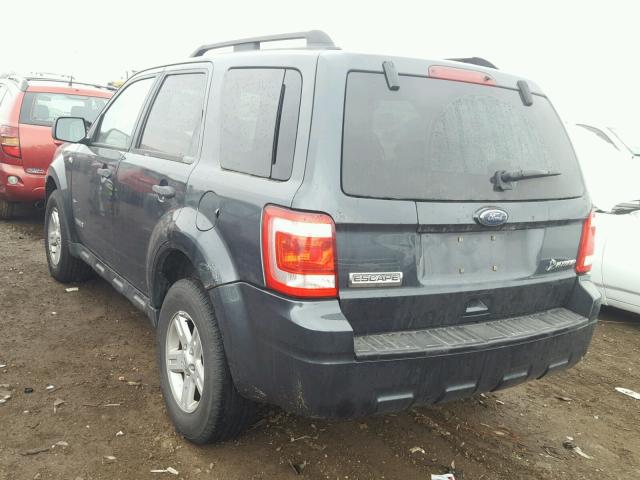 1FMCU49H88KA24026 - 2008 FORD ESCAPE HEV CHARCOAL photo 3