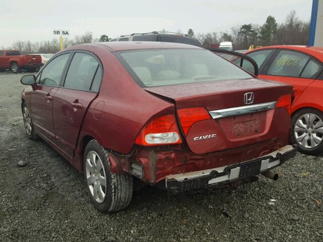 2HGFA1F54BH547465 - 2011 HONDA CIVIC LX RED photo 3