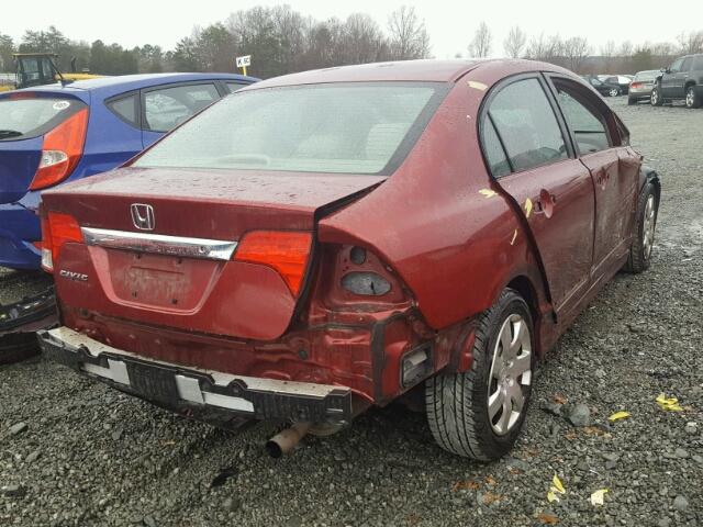 2HGFA1F54BH547465 - 2011 HONDA CIVIC LX RED photo 4