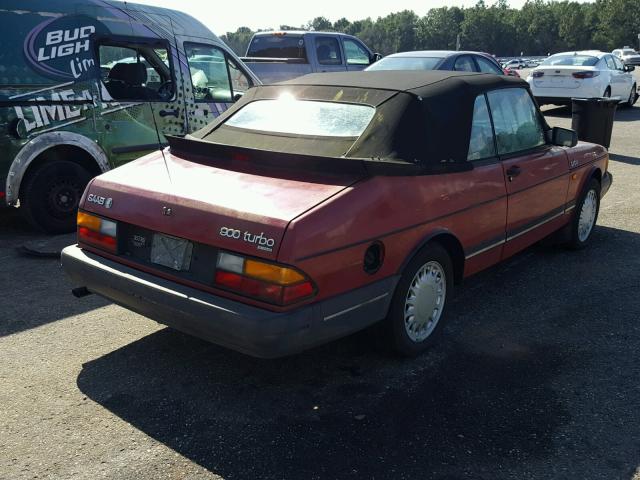 YS3AT76L3K7031865 - 1989 SAAB 900 RED photo 4