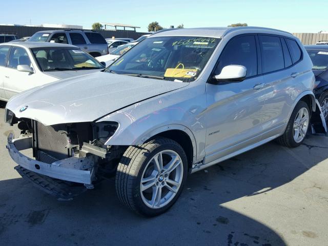 5UXWX9C57D0A22473 - 2013 BMW X3 XDRIVE2 SILVER photo 2