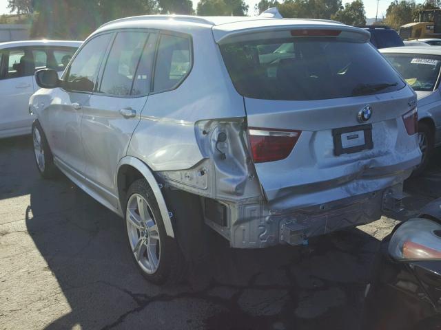 5UXWX9C57D0A22473 - 2013 BMW X3 XDRIVE2 SILVER photo 3