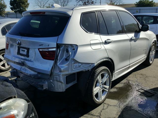 5UXWX9C57D0A22473 - 2013 BMW X3 XDRIVE2 SILVER photo 4