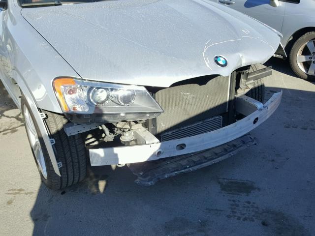 5UXWX9C57D0A22473 - 2013 BMW X3 XDRIVE2 SILVER photo 9