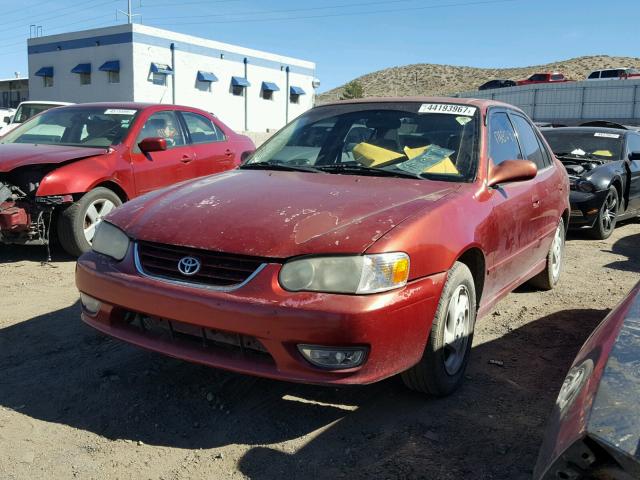 2T1BR12E61C409236 - 2001 TOYOTA COROLLA CE RED photo 2