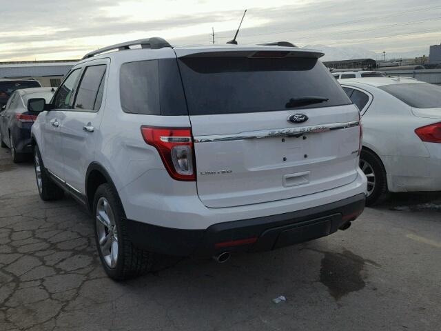 1FMHK8F8XCGA94601 - 2012 FORD EXPLORER L WHITE photo 3