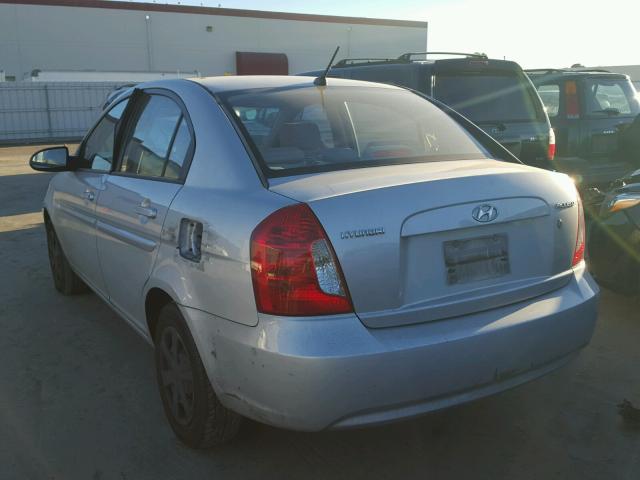 KMHCN46C47U100172 - 2007 HYUNDAI ACCENT GLS SILVER photo 3