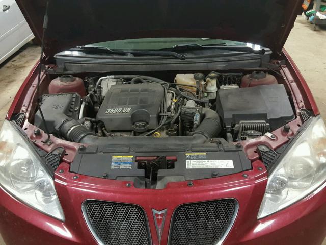 1G2ZG528554141492 - 2005 PONTIAC G6 MAROON photo 7