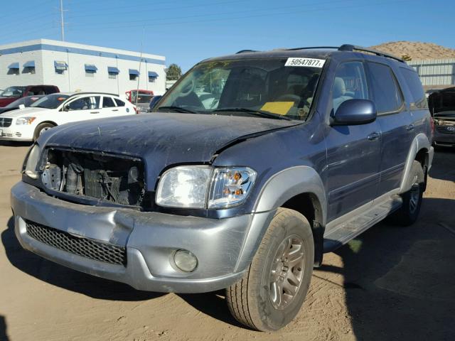 5TDBT44A44S223073 - 2004 TOYOTA SEQUOIA SR BLUE photo 2