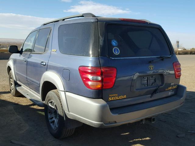 5TDBT44A44S223073 - 2004 TOYOTA SEQUOIA SR BLUE photo 3