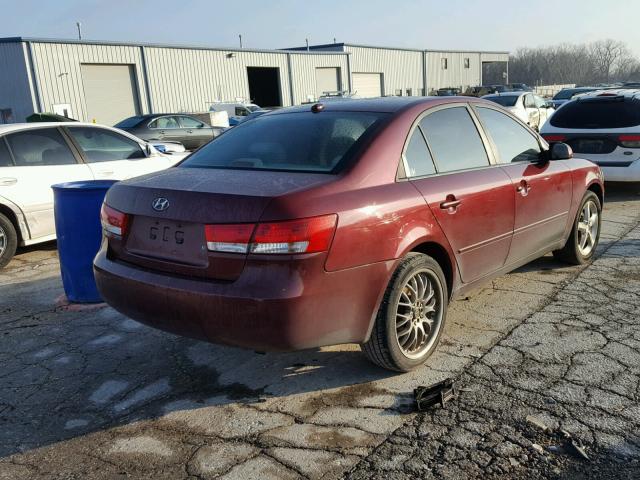 5NPET46C87H245602 - 2007 HYUNDAI SONATA GLS MAROON photo 4